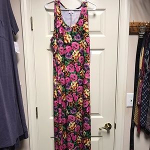 LuLaRoe Floral Dani Maxi Tank Dress LLR Scuba NWT